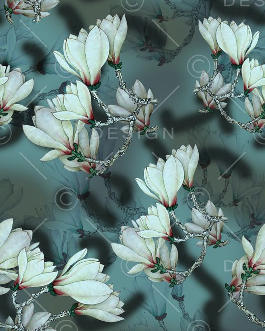 玉兰花印花华亿平台图片