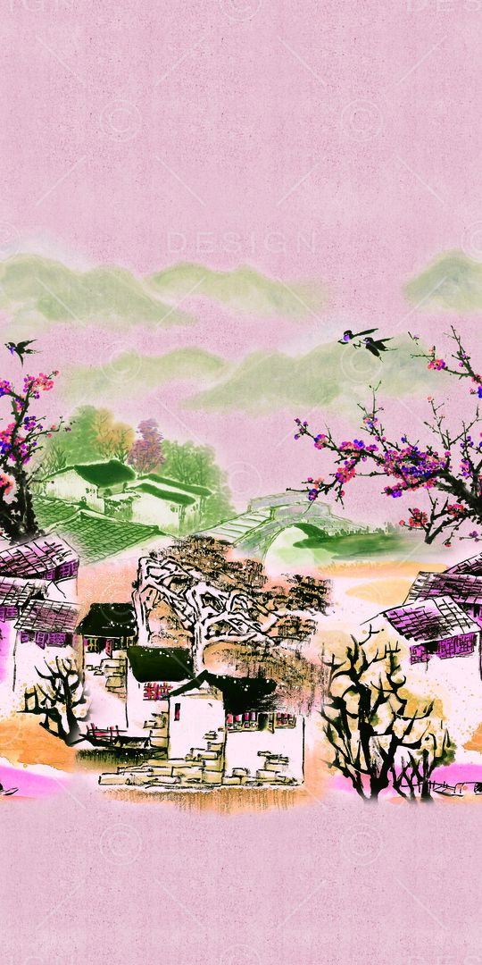 风景定位印花华亿平台图片