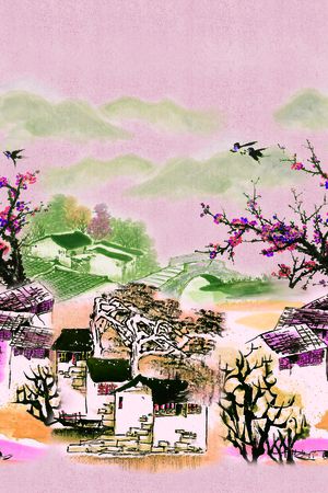 风景定位印花华亿平台图片