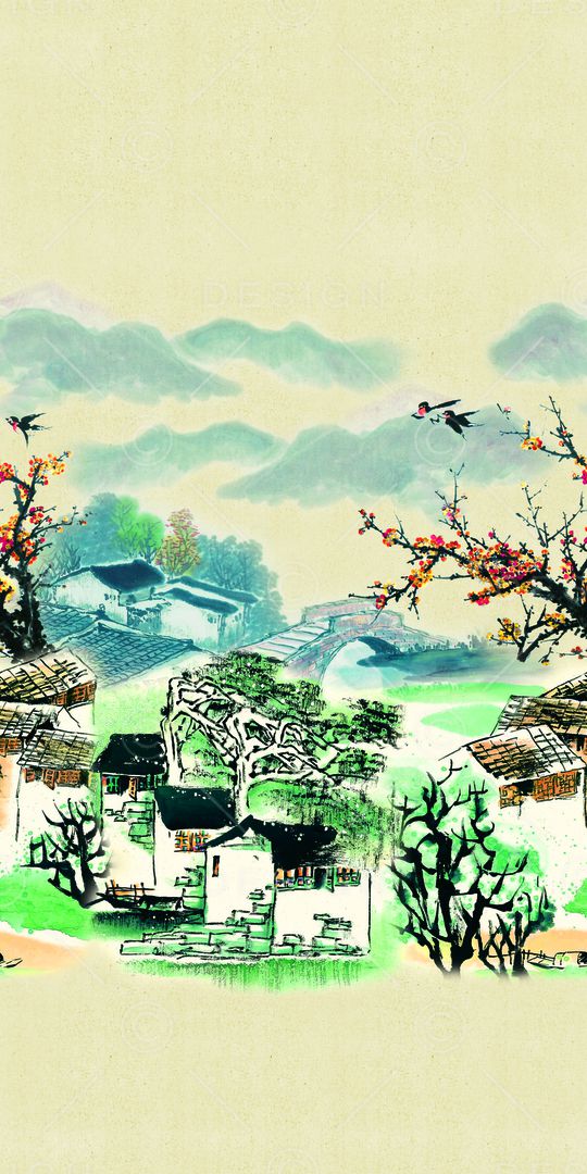 风景定位印花华亿平台图片