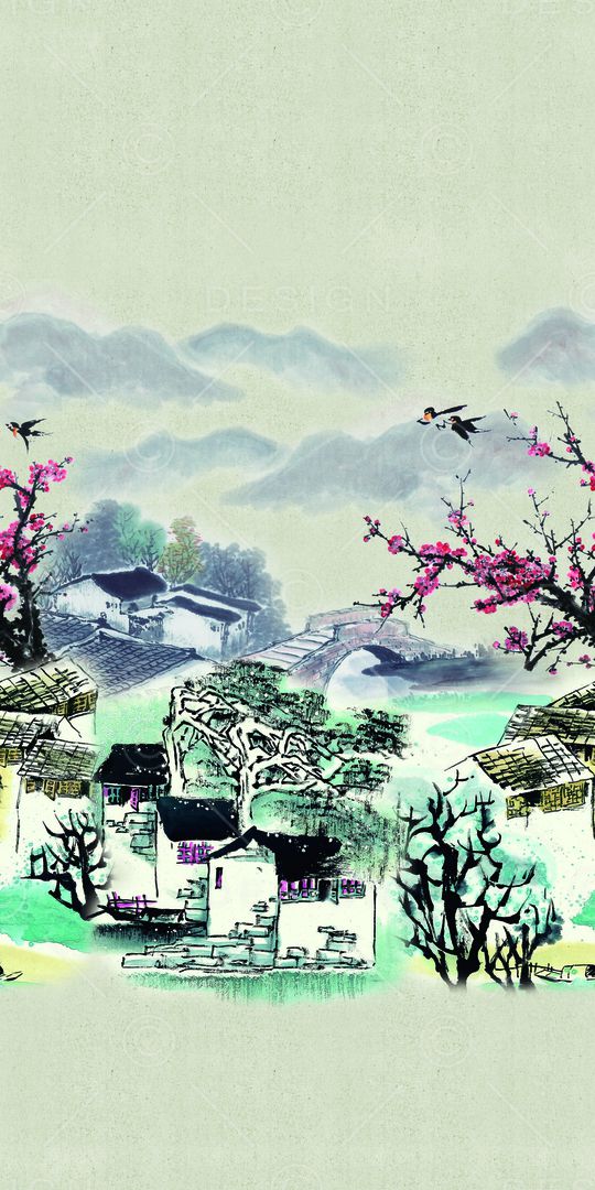 风景定位印花华亿平台图片