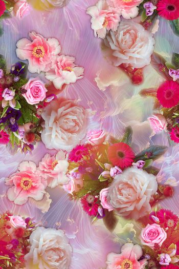 花卉印花华亿平台图片