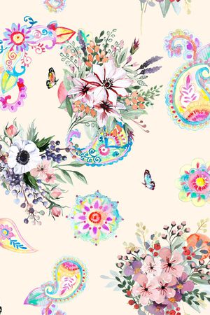 手绘花卉印花华亿平台图片