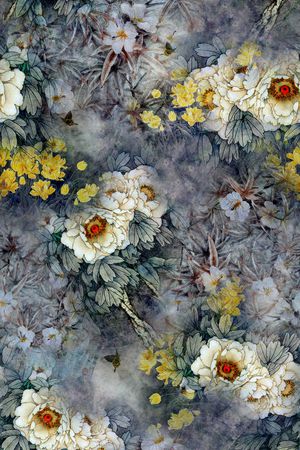 花卉印花华亿平台图片