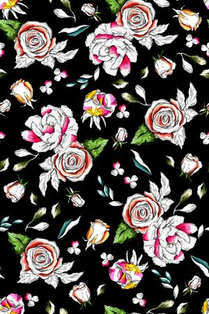 线条花卉印花华亿平台图片