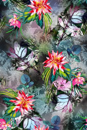 水彩花卉印花华亿平台图片