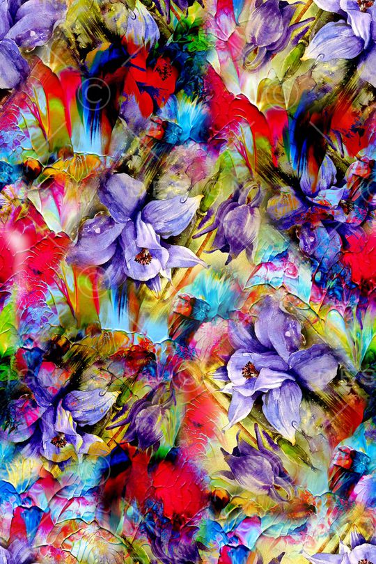 水彩花卉印花华亿平台图片