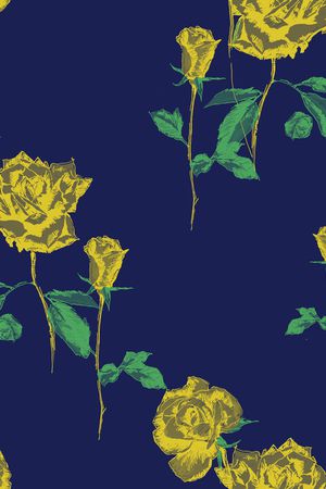 手绘玫瑰印花华亿平台图片