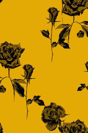 手绘玫瑰印花华亿平台图片