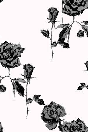 手绘玫瑰印花华亿平台图片