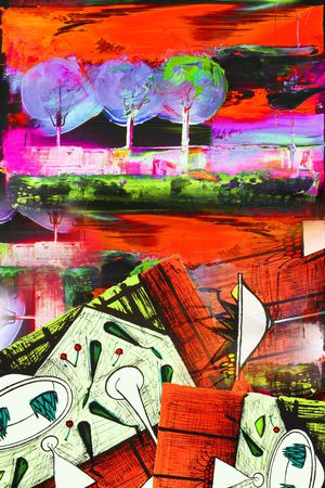 抽象印花华亿平台图片