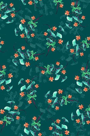 黑底花卉印花华亿平台图片