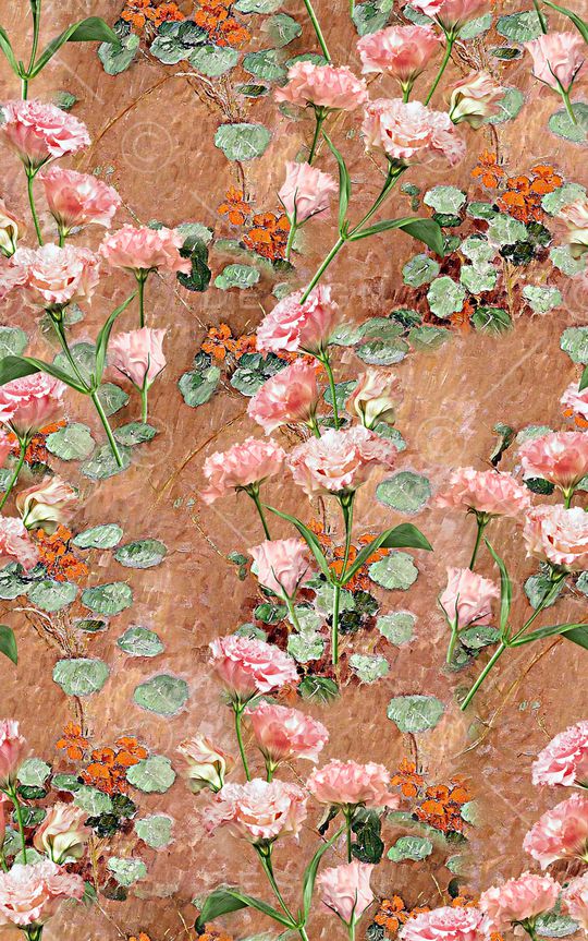 手绘玫瑰印花华亿平台图片