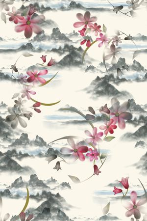 花卉印花华亿平台图片