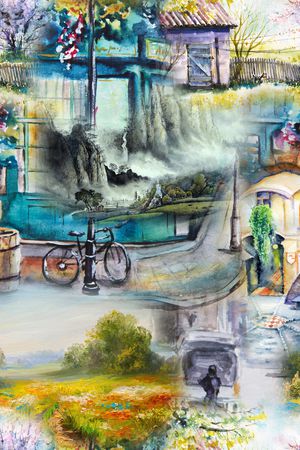 风景景观印花华亿平台图片