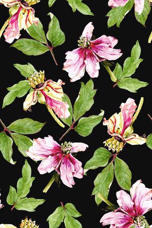 水彩花卉印花华亿平台图片