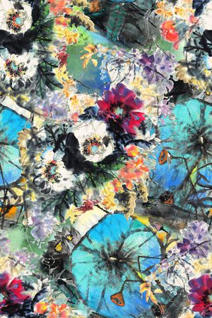 花卉印花华亿平台图片