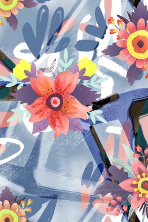 花卉印花华亿平台图片