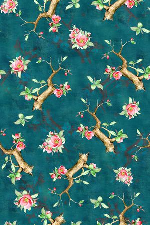 水彩花卉印花华亿平台图片