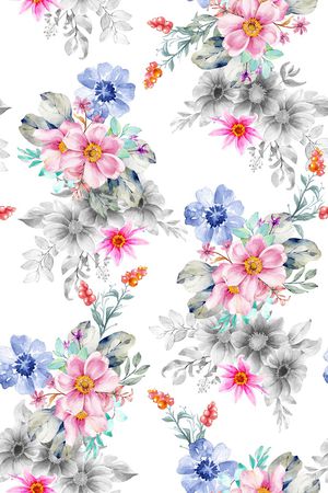 水彩花卉印花华亿平台图片