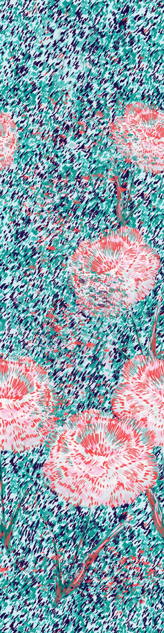 手绘花卉印花华亿平台图片