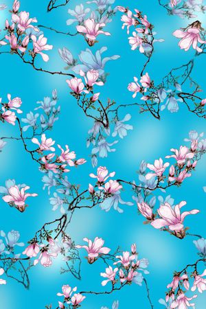 玉兰花印花华亿平台图片