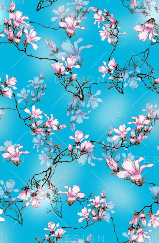 玉兰花印花华亿平台图片