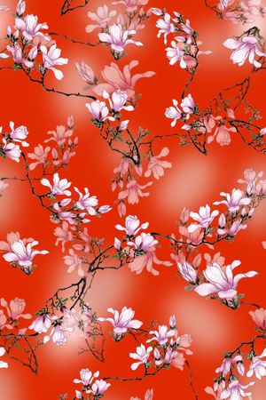 玉兰花印花华亿平台图片