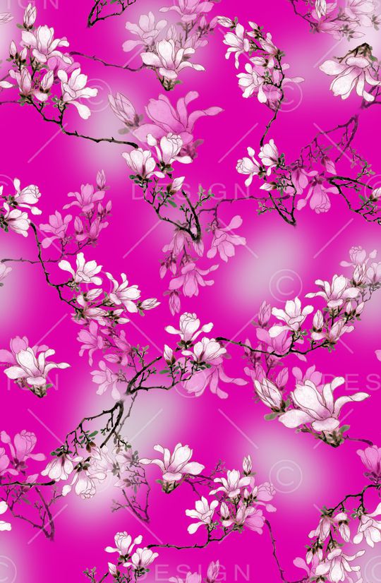 玉兰花印花华亿平台图片