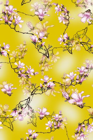 玉兰花印花华亿平台图片