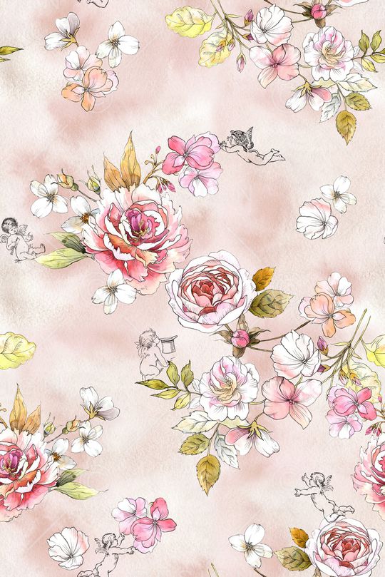 水彩花卉印花华亿平台图片