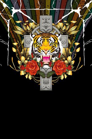 抽象男装印花华亿平台图片