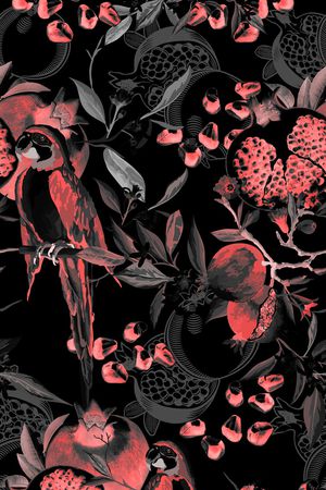 鹦鹉印花华亿平台图片