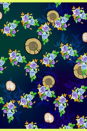 水彩花卉印花华亿平台图片