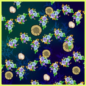 水彩花卉印花华亿平台图片