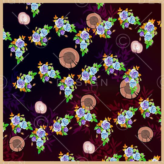 水彩花卉印花华亿平台图片