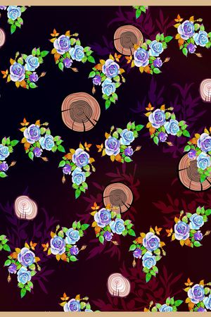 水彩花卉印花华亿平台图片