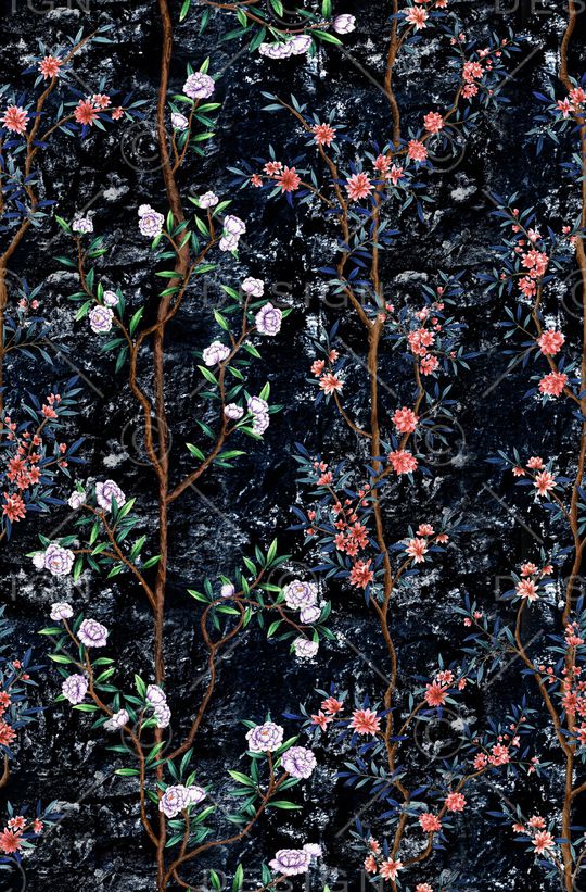 树枝印花华亿平台图片