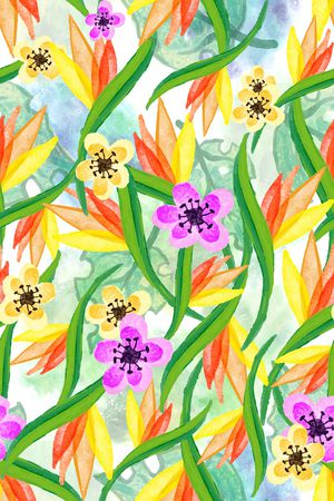 彩底花卉印花华亿平台图片