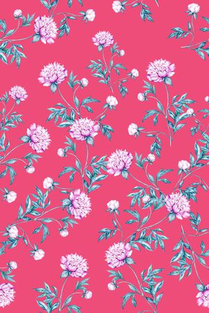 黑底花卉印花华亿平台图片