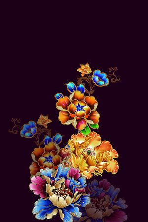 牡丹印花华亿平台图片