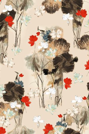 花卉印花华亿平台图片