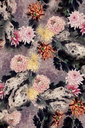 玉兰花印花华亿平台图片