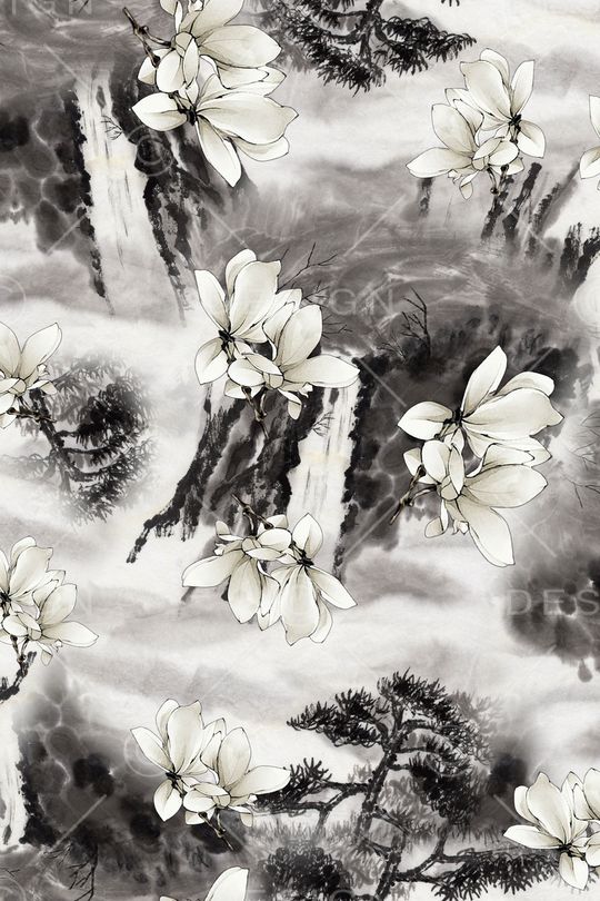 玉兰花印花华亿平台图片