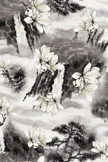 玉兰花印花华亿平台图片