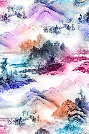 水墨风印花华亿平台图片