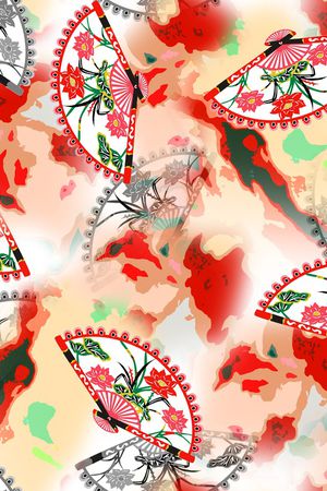 扇子印花华亿平台图片