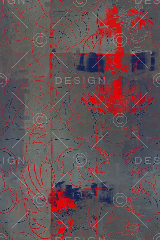 抽象花卉印花华亿平台图片