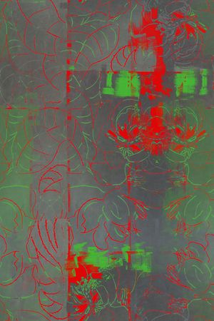 抽象花卉印花华亿平台图片