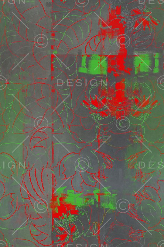 抽象花卉印花华亿平台图片